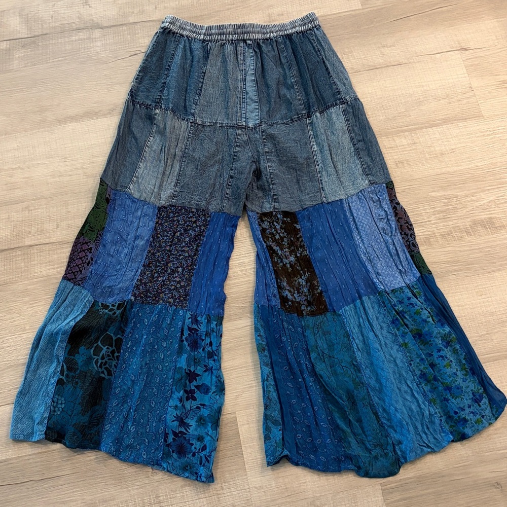 Young Threads Bohemian Patchwork Palazzo Wide-Leg… - image 8